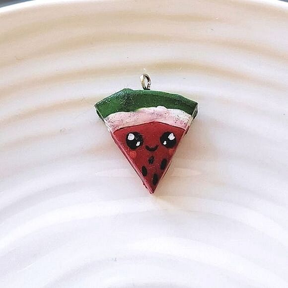 Little polymer watermelon charm - Picture 7 of 10